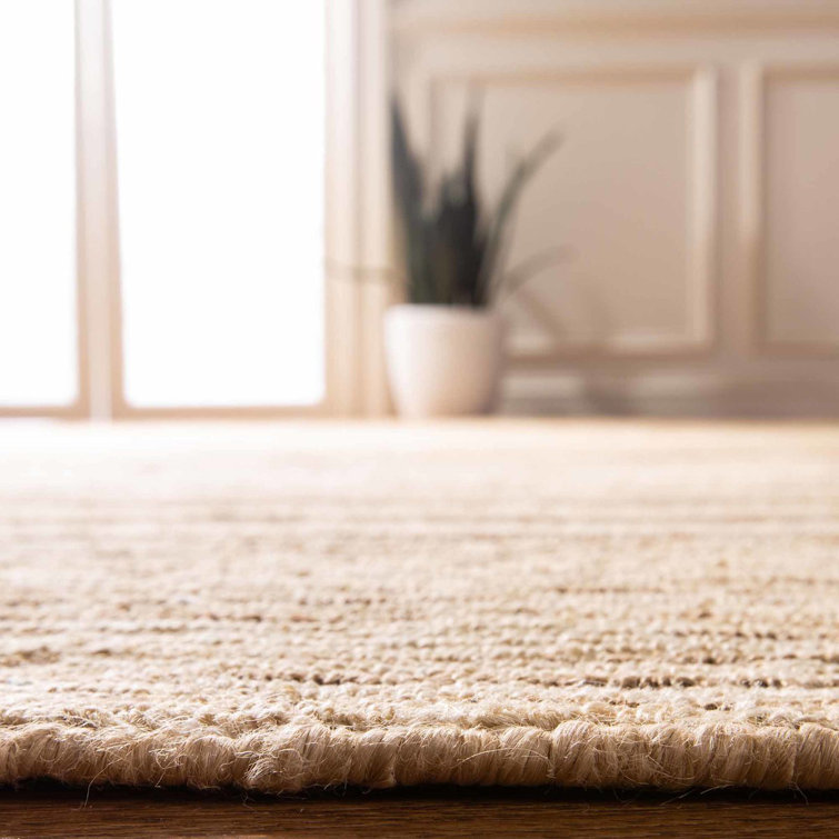Tobacco Stripe 9' x 12' Hand-Knotted Wool and Cotton Area Rug