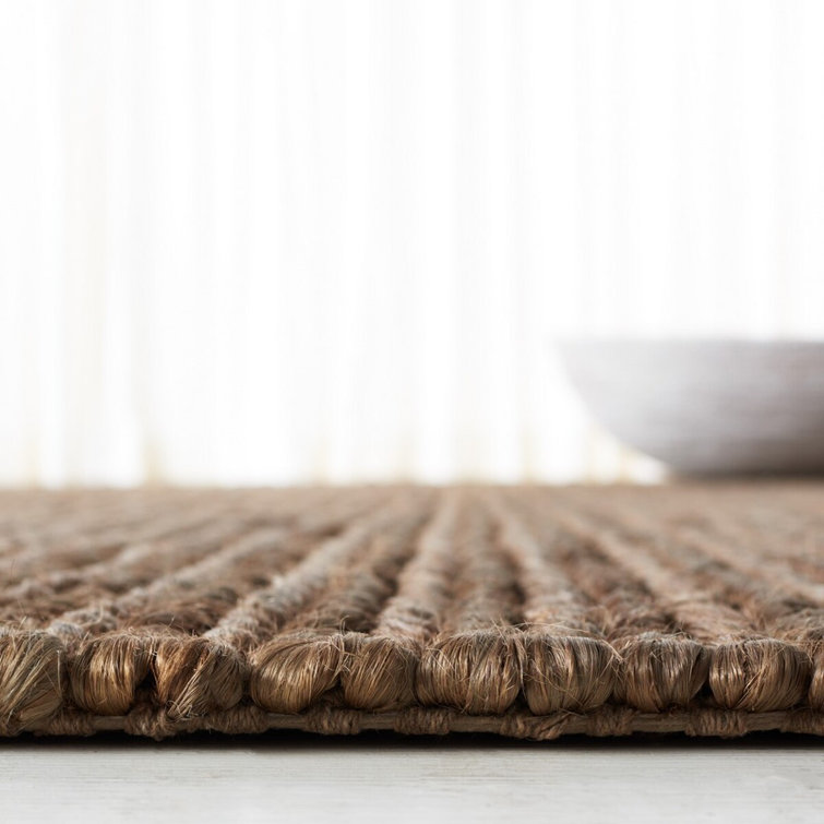 Hand-Knotted Jute-Cotton Blend 6' x 9' Rectangular Area Rug