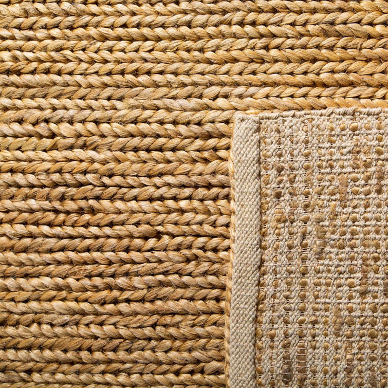 Wheat Hand-Knotted Cotton and Jute 4' x 6' Rug