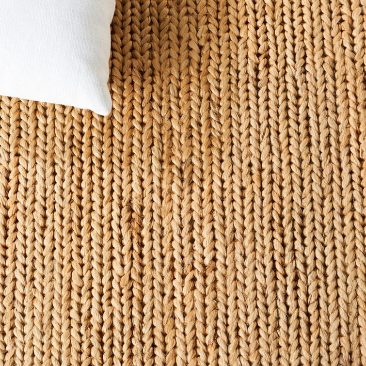 Wheat Hand-Knotted Cotton and Jute 4' x 6' Rug
