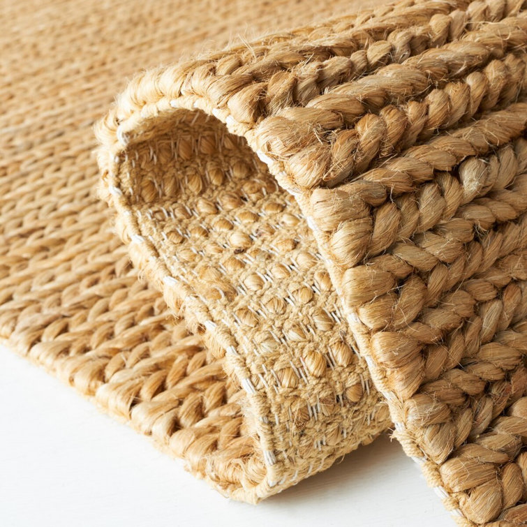 Wheat Hand-Knotted Cotton and Jute 4' x 6' Rug