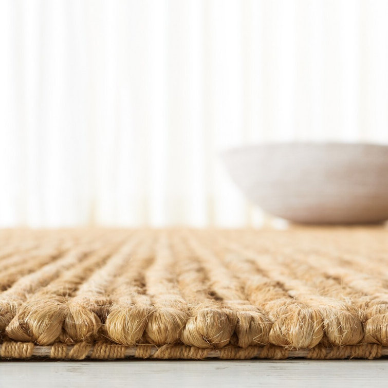 Wheat Hand-Knotted Cotton and Jute 4' x 6' Rug