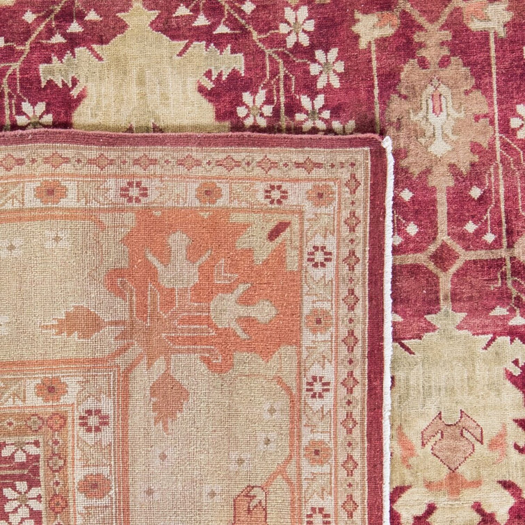 Elysian Red Wool 9' x 12' Hand-Knotted Oushak Area Rug