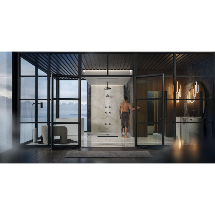 Polished Chrome 14" Round Rain Shower Head with Adjustable Water Flow