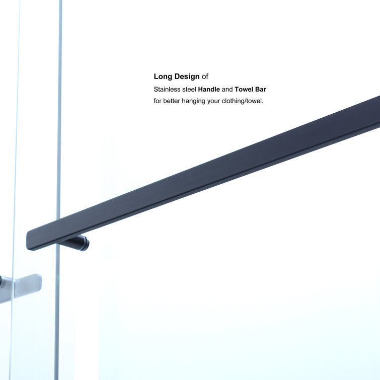 Matte Black 48" W x 76" H Double Sliding Glass Shower Door