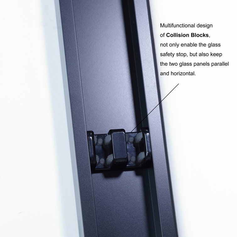 Matte Black 48" W x 76" H Double Sliding Glass Shower Door