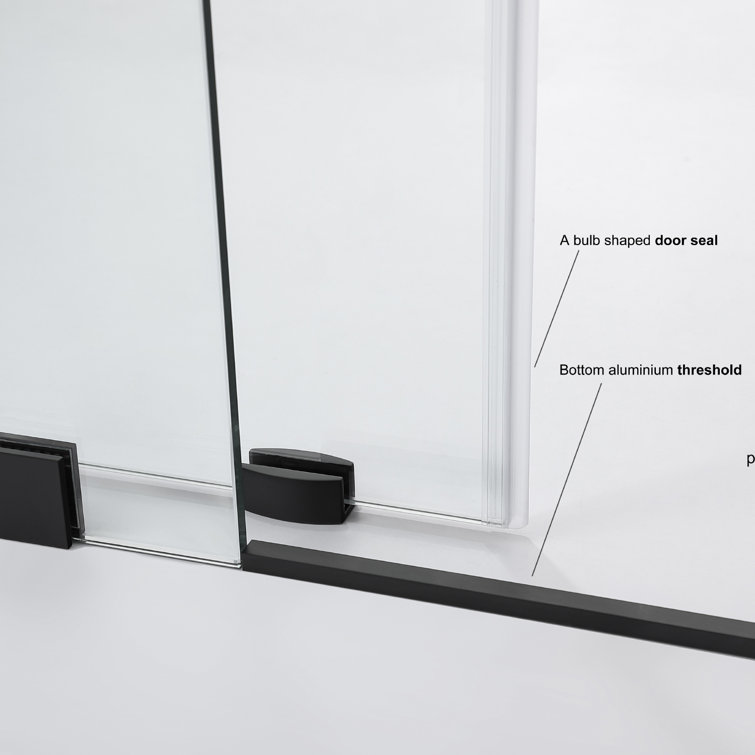 60" x 78" Brushed Gold Frameless Sliding Shower Door