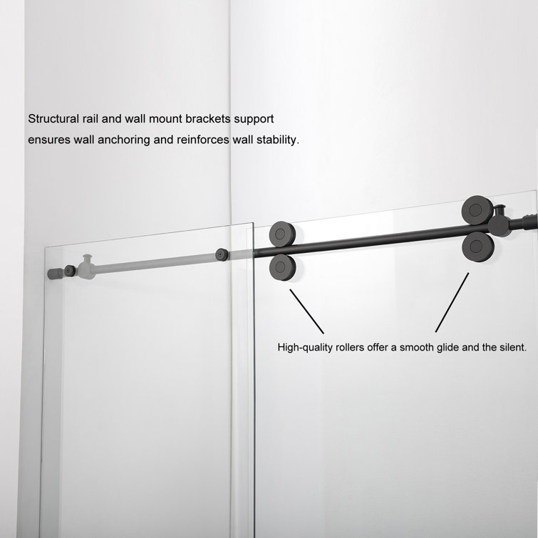 60" x 78" Brushed Gold Frameless Sliding Shower Door