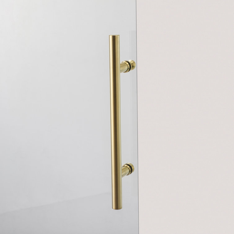 60" x 78" Brushed Gold Frameless Sliding Shower Door
