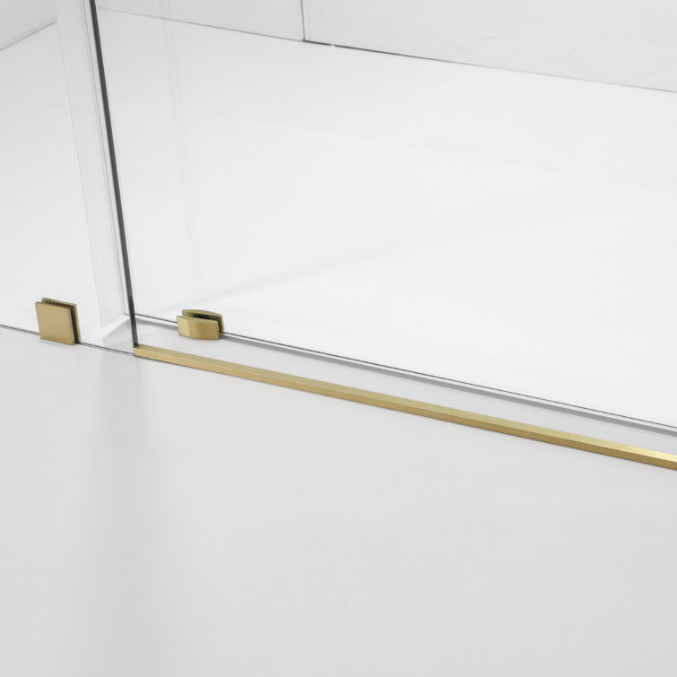 60" x 78" Brushed Gold Frameless Sliding Shower Door