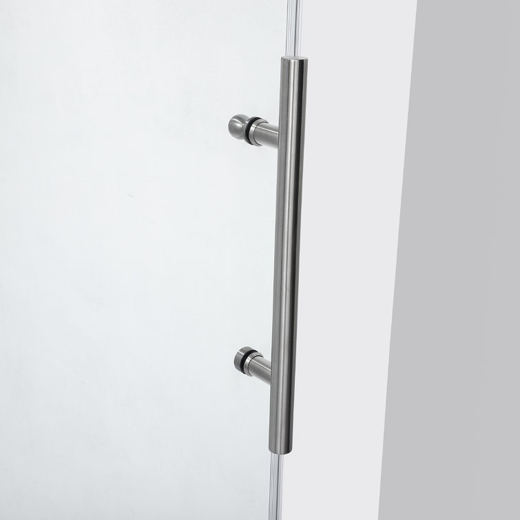 Villena 68'' x 78'' Frameless Sliding Shower Door in Brushed Nickel