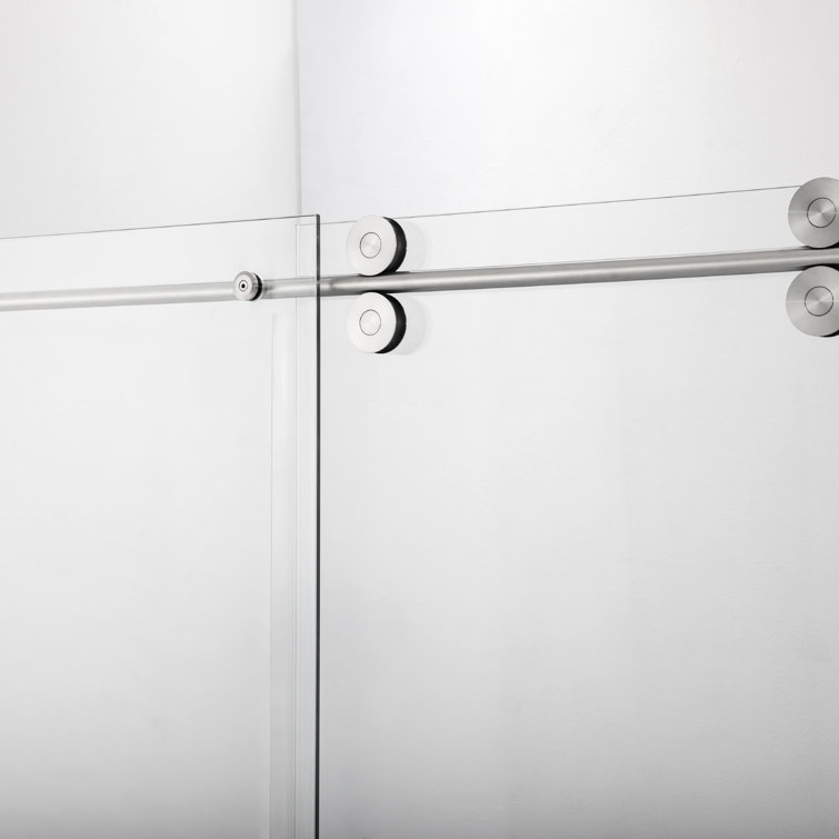 Villena 68'' x 78'' Frameless Sliding Shower Door in Brushed Nickel