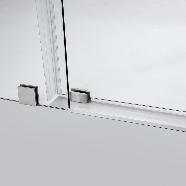 Villena 68'' x 78'' Frameless Sliding Shower Door in Brushed Nickel
