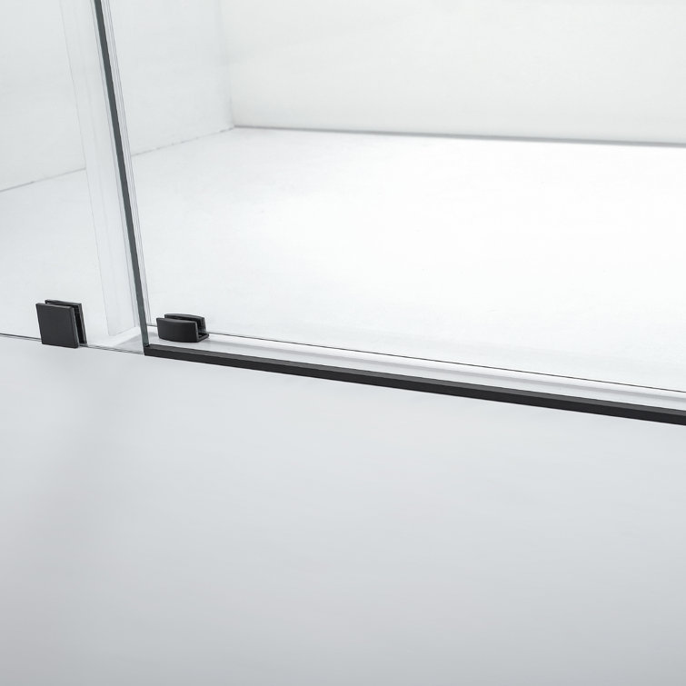 Vinnova Villena 60" Matte Black Frameless Sliding Shower Door