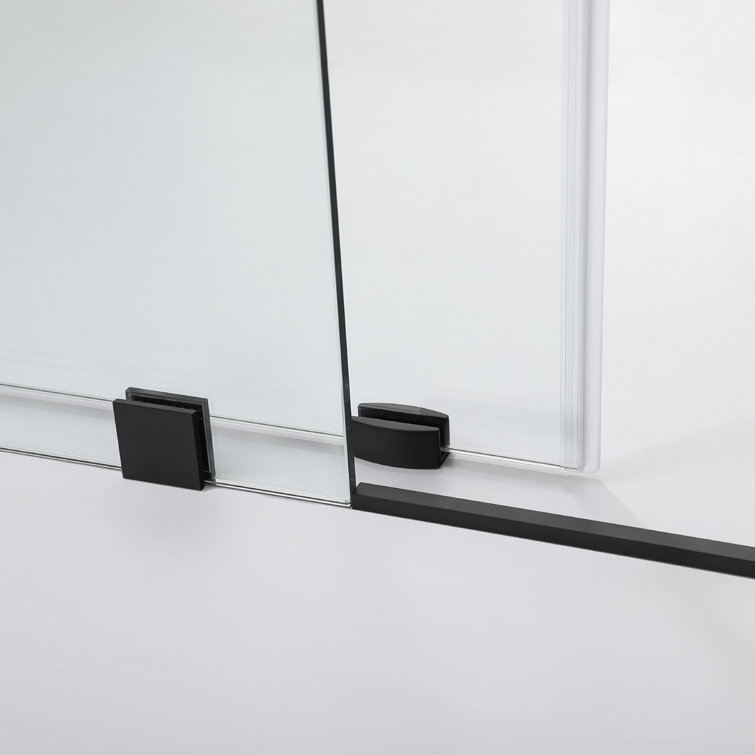 Vinnova Villena 60" Matte Black Frameless Sliding Shower Door