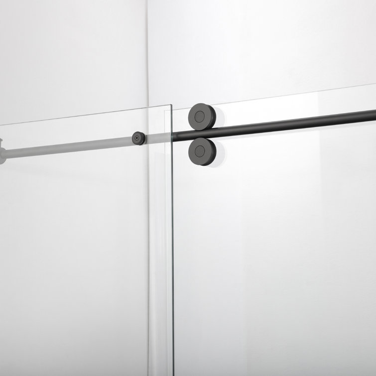 Vinnova Villena 60" Matte Black Frameless Sliding Shower Door