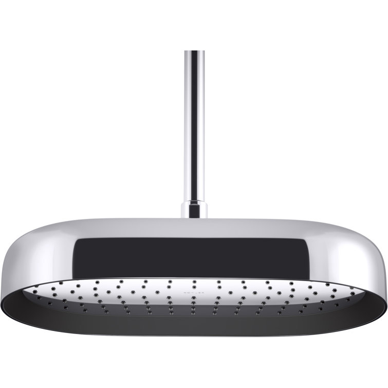 Elegant 14" Oval Ceiling-Mount Rain Showerhead in Polished Chrome