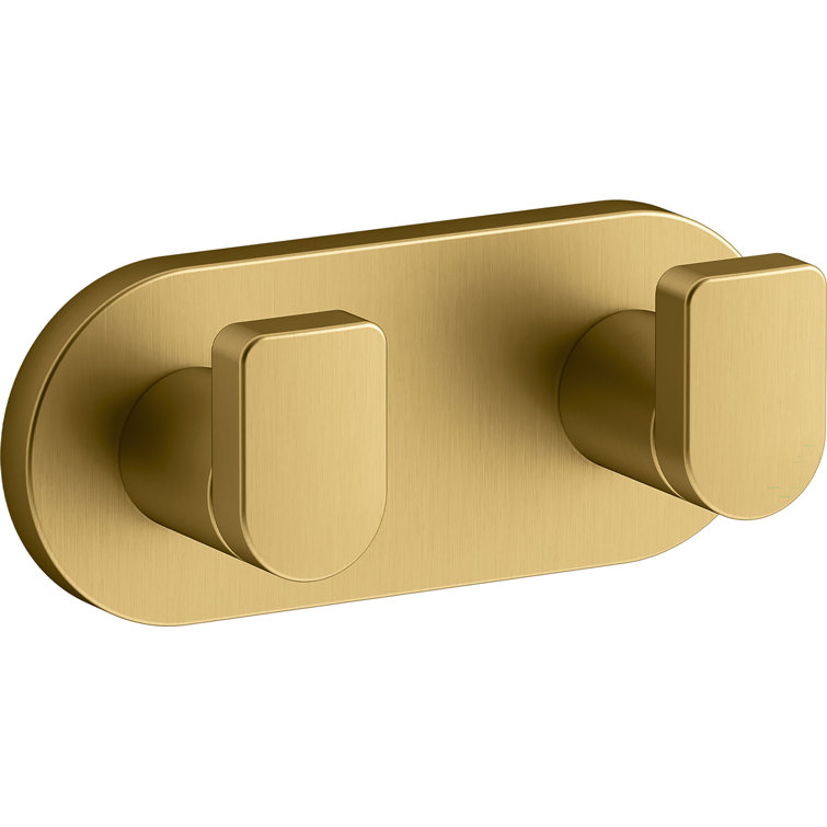 Brushed Gold Modern Double Robe Hook