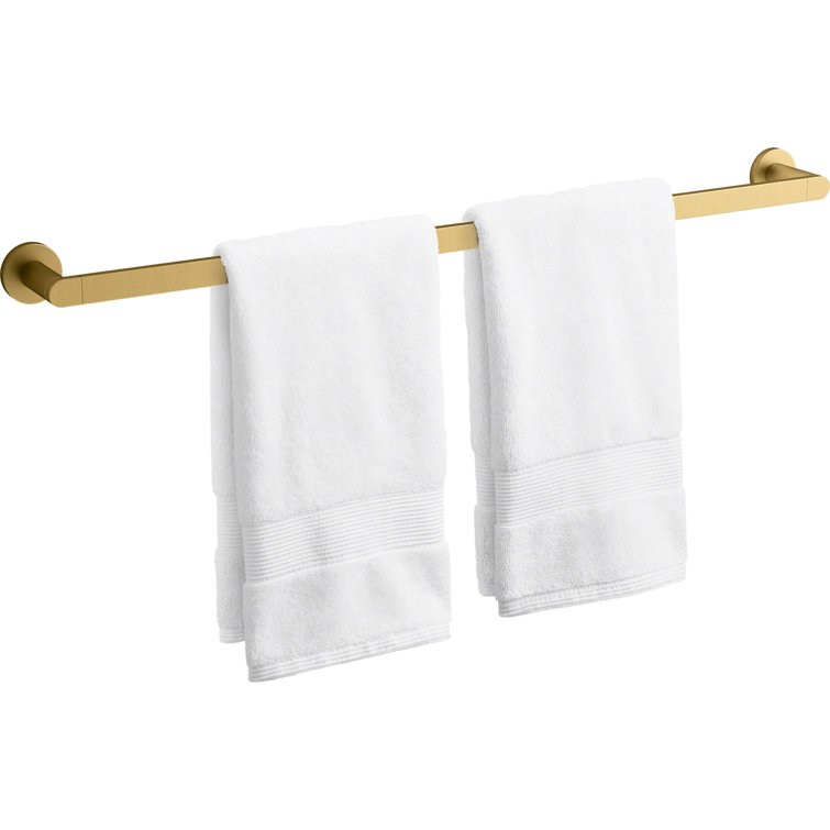 30" Vibrant Brushed Moderne Brass Wall Mounted Towel Bar