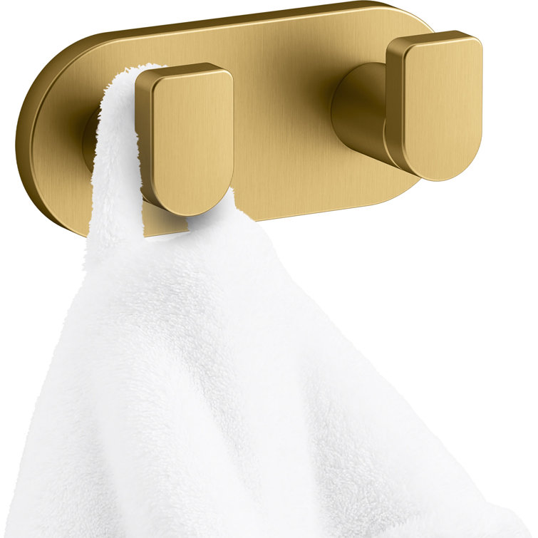 Brushed Gold Modern Double Robe Hook