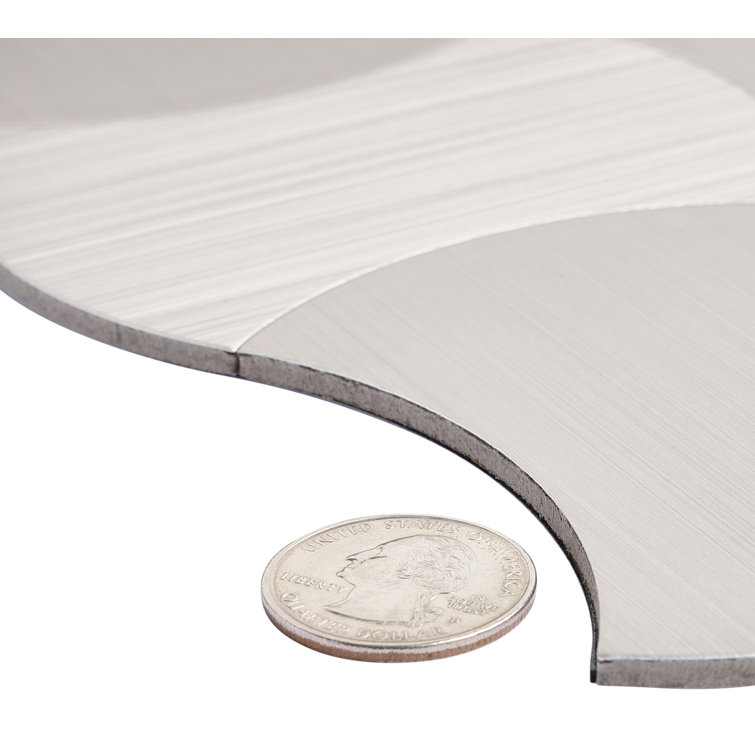 Brushed Silver Aluminum Peel and Stick Mosaic Tile