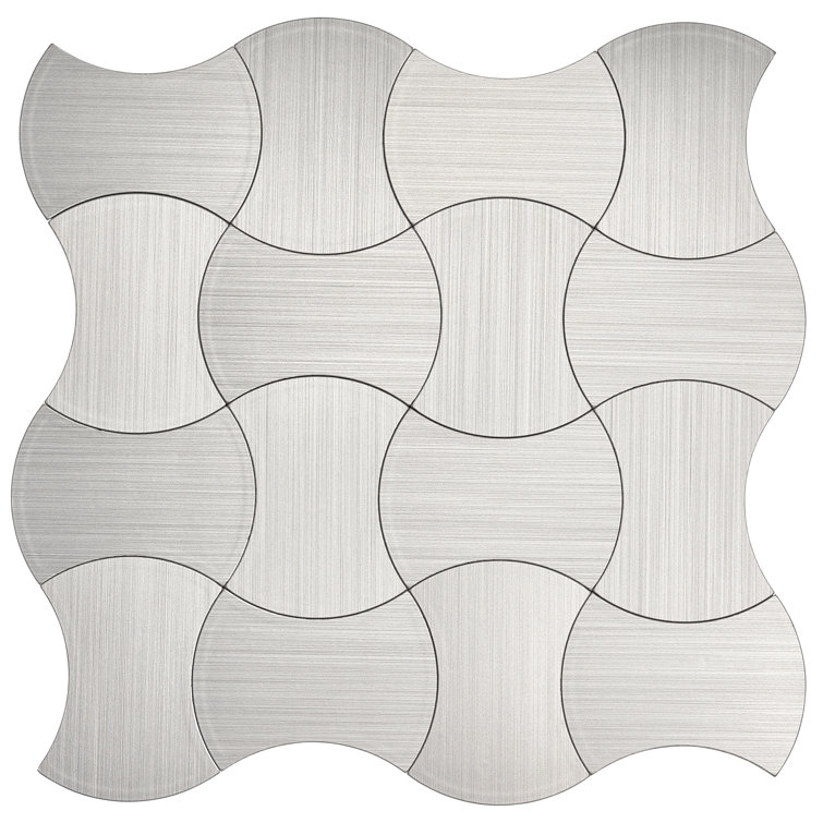 Brushed Silver Aluminum Peel and Stick Mosaic Tile