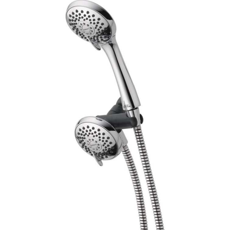 Dual Chrome and Brushed Nickel Adjustable Handheld Shower Head Combo