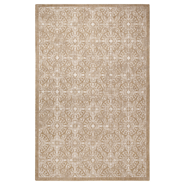 Carmel Dragonfly Green Rectangular Easy-Care Outdoor Rug