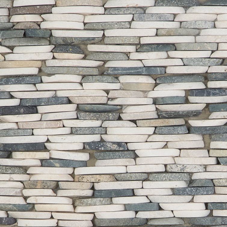 Picturesque 11" x 4" Natural Gray Slate Mosaic Tile