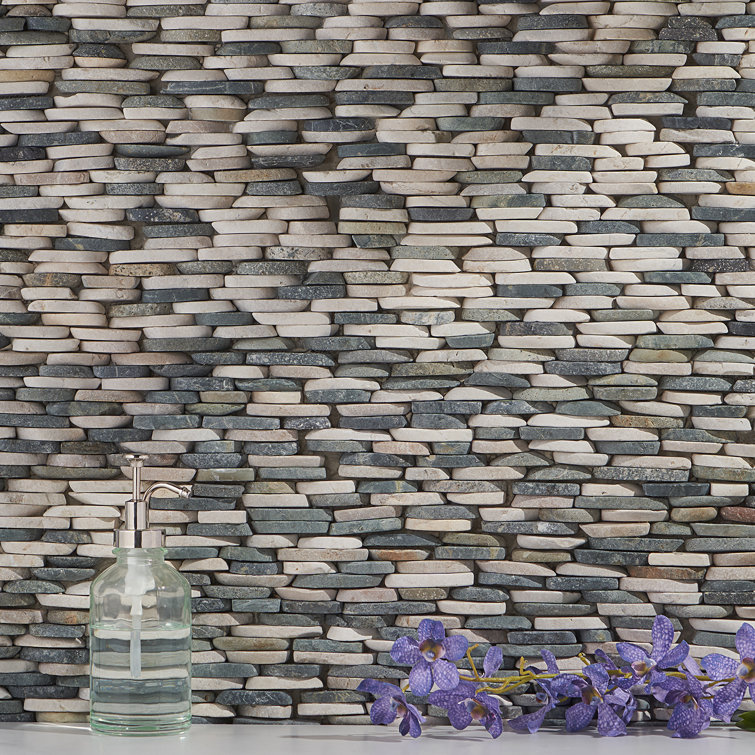 Picturesque 11" x 4" Natural Gray Slate Mosaic Tile