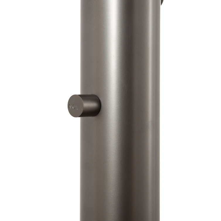 Gunmetal Graytone Aluminum Arc Floor Lamp with Dimmer Switch