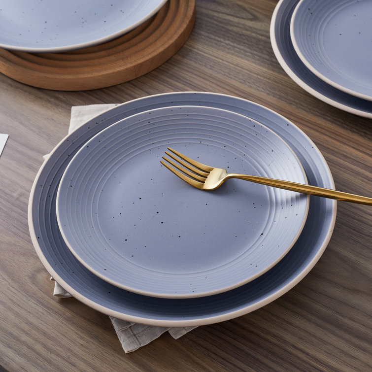 Lauren Light Gray Ceramic 16-Piece Dinnerware Set