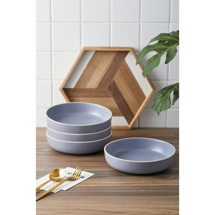 Lauren Light Gray Ceramic 16-Piece Dinnerware Set