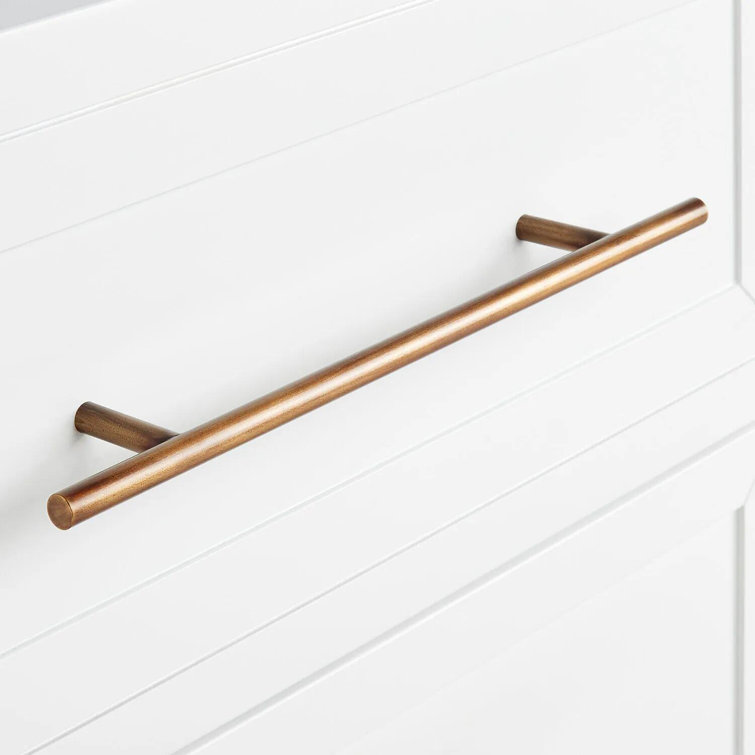 Bright White Mahogany Single Bathroom Vanity with Satin-Brass Drawer Pulls