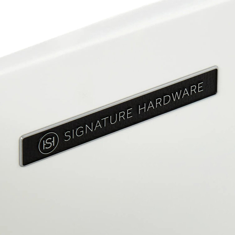 Bright White Mahogany Single Bathroom Vanity with Satin-Brass Drawer Pulls