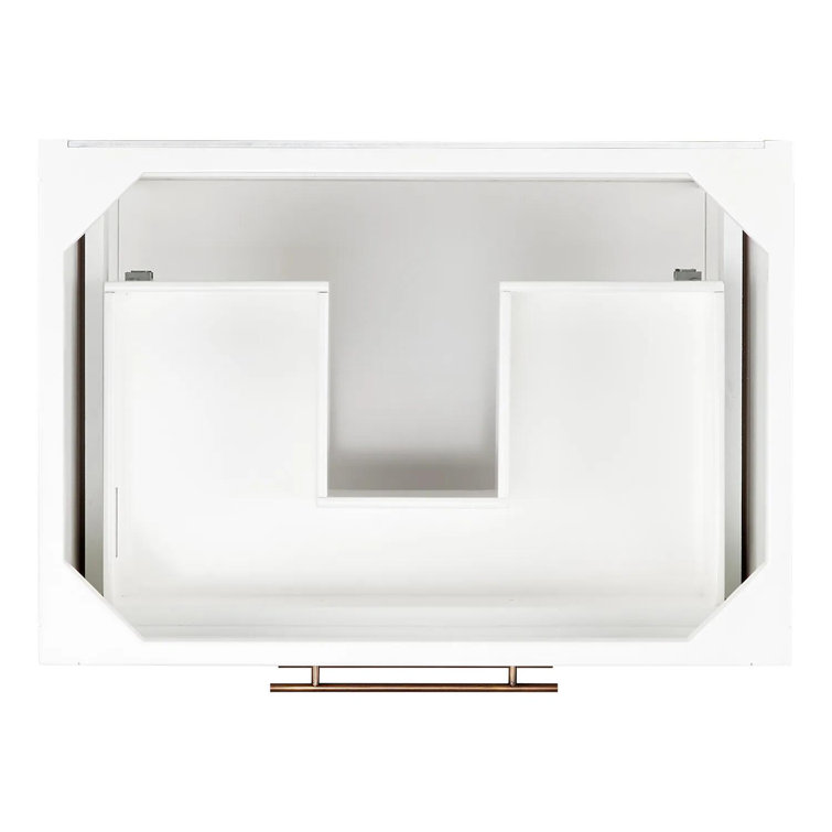 White Mahogany Single Basin Vanity with Brass Hardware