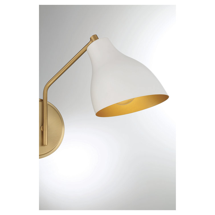 Modern White and Brass 2-Light Wall Sconce
