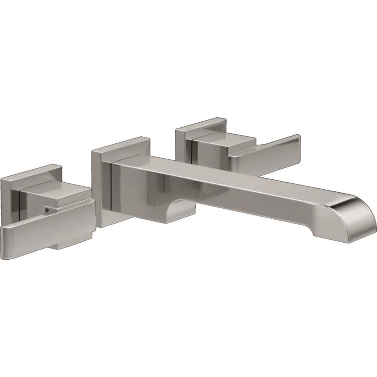 Stainless Steel Wall Mounted Widespread Bathroom Faucet