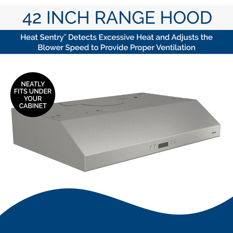 Broan Glacier 42-inch Stainless Steel Convertible Under-Cabinet Range Hood