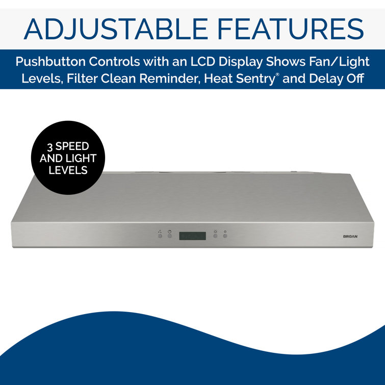 Broan Glacier 42-inch Stainless Steel Convertible Under-Cabinet Range Hood