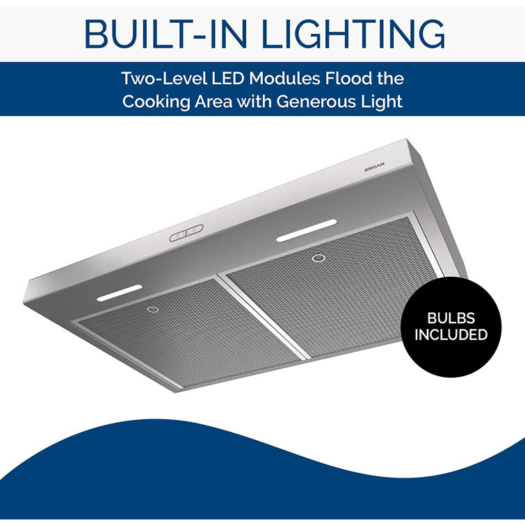 Broan 36-Inch Stainless Steel Convertible Under Cabinet Range Hood