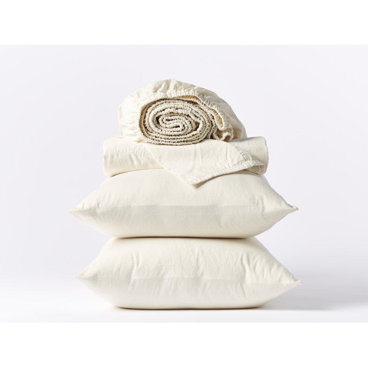 Queen Undyed Organic Cotton Sateen Sheet Set