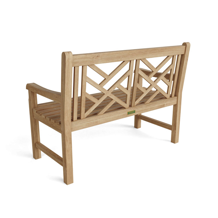 Vilano Natural Teak 2-Seater Outdoor Bench
