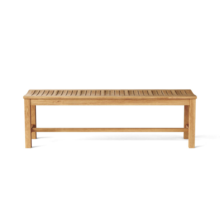 Natural Teak 59'' Outdoor Backless Dining Bench