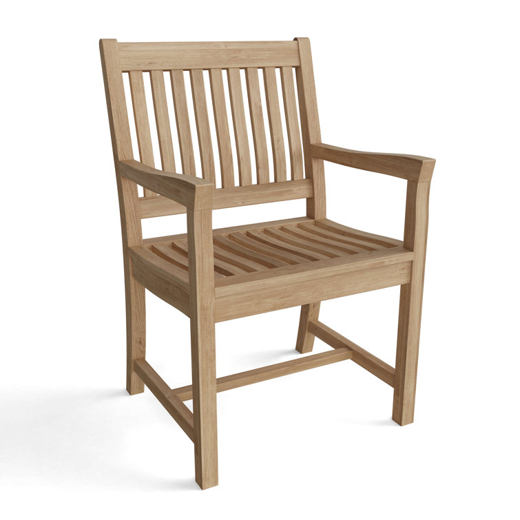 Rialto Teak Outdoor Dining Armchair with Curved Back