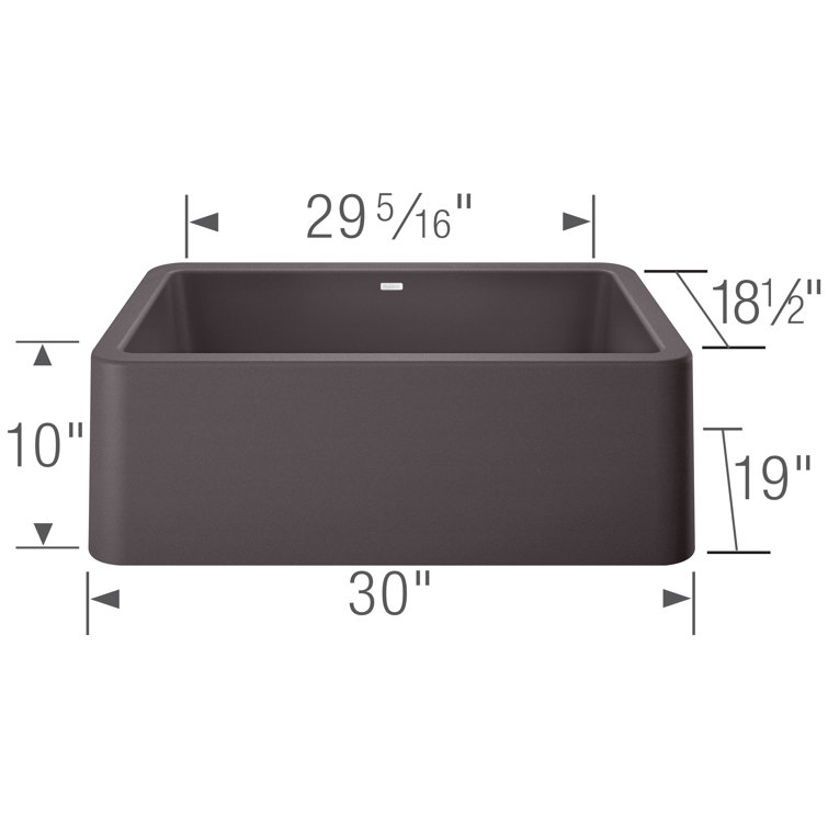 Cinder Granite Composite 30" Farmhouse Apron-Front Sink