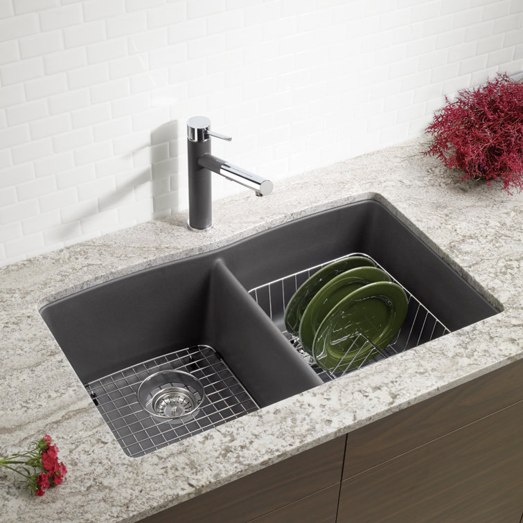 Truffle Granite Composite Double Bowl Undermount Kitchen Sink