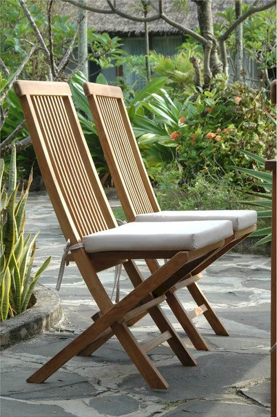 Bristol Natural Teak Armless Folding Outdoor Dining Chair