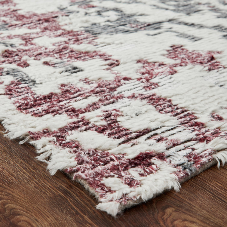 Handmade Gray Wool Abstract Shag Area Rug 2' x 3'
