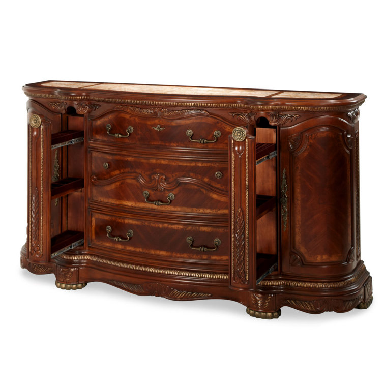 Transitional Honey Walnut Dresser with Mirror and Dovetail Drawers